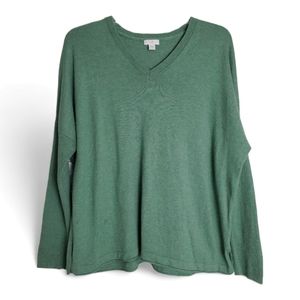 J. Jill Women's Green V-Neck Pullover Sweater Size MP